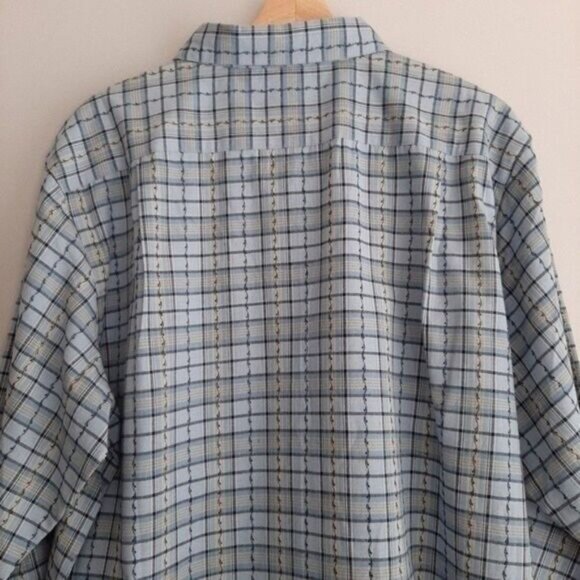 PENMANS Button Down Plaid Check Shirt Blue PLUS Sz 3X - Picture 6 of 10